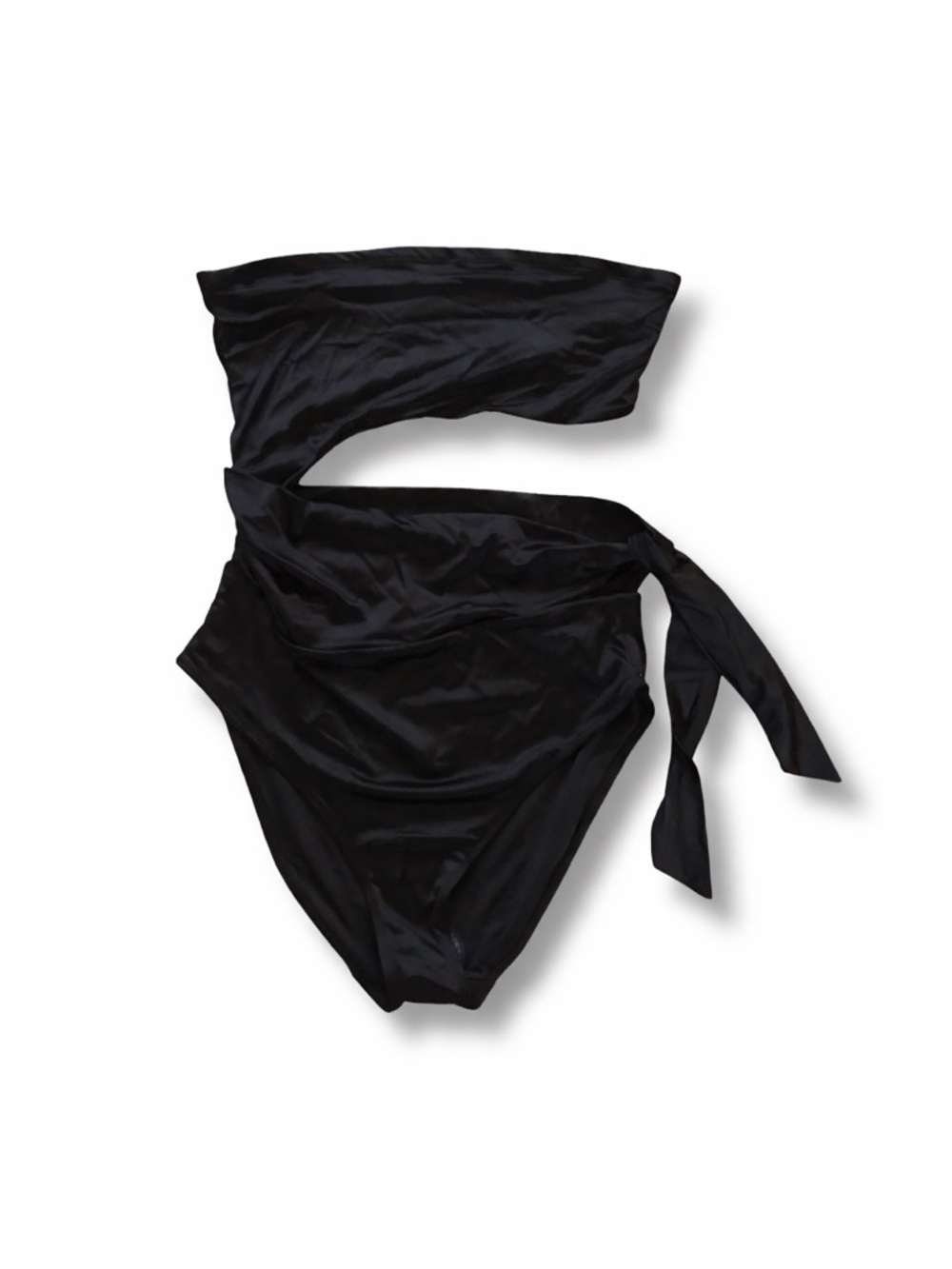 Good American Snatched Waist Cutout Bandeau One Piece Black Size 6